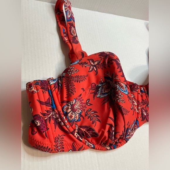 Target Rhode x Orange Blue Floral Underwire Bikini Swimsuit Top Womens Size 22 - Picture 4 of 7